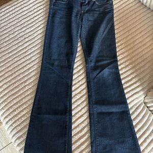 Paige Dark Wash Bootcut Jeans – Size 28 – Double Button – Premium Denim